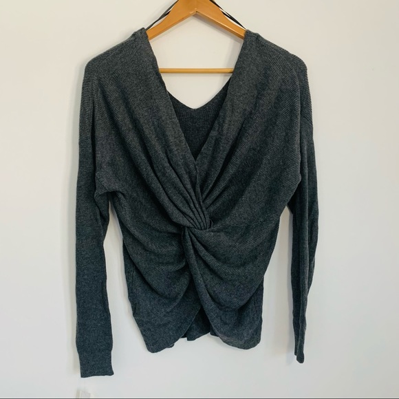 Bar III Twist 2 Way Sweater Gray - Picture 2 of 6